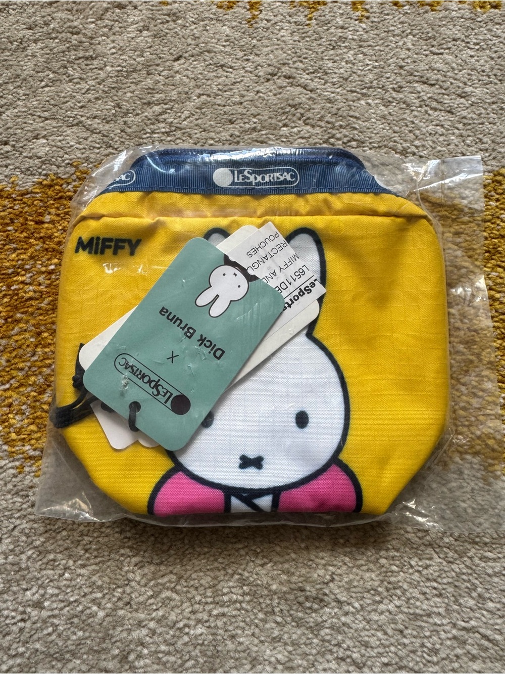 LeSportsac Dick Bruna Miffy Nijntje Pouch in Yellow with Pink Accent